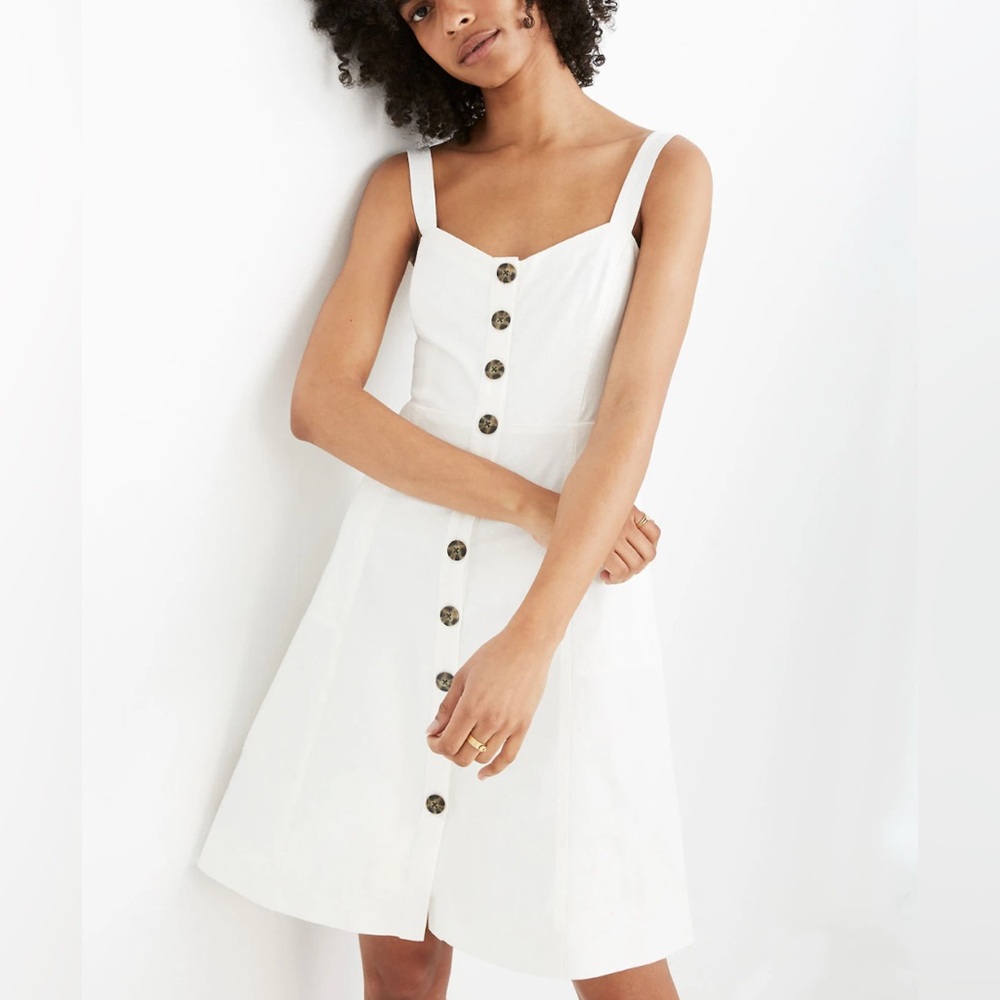 Madewell Elegant White Button-Down Dress